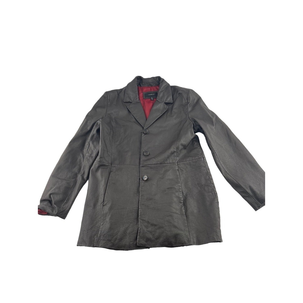Colebrook Classic Womens XL Leather‎ Blazer Jacket Red Lined Blazer Coat